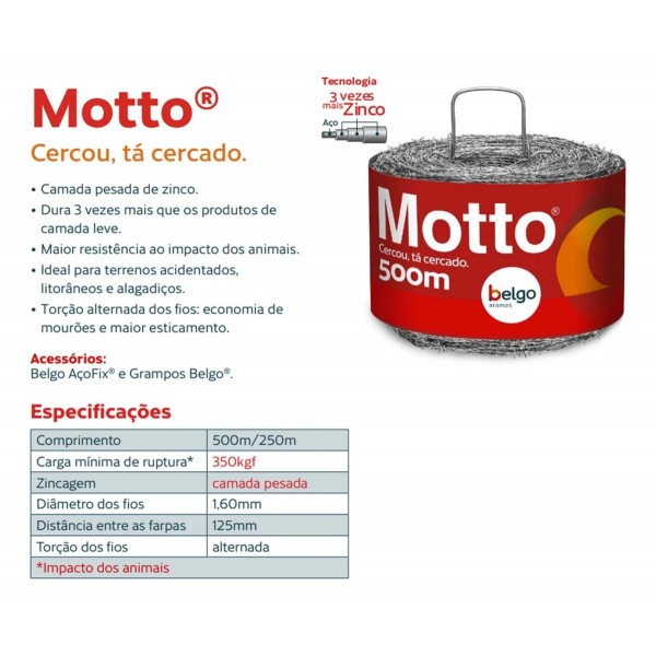 Arame Farpado Motto – 500 Metros