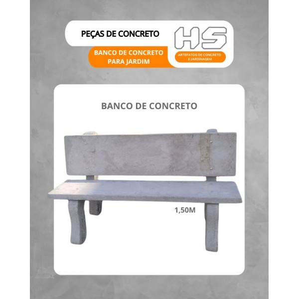 BANCO DE CONCRETO PARA JARDIM