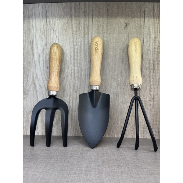 Conjunto De Ferramentas Com 3 Peças P/ Jardim - Preto / Vonder.