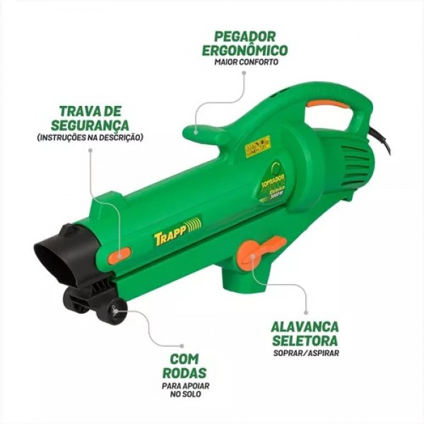 Soprador e Aspirador de Folhas 3000W SF3000 Trapp